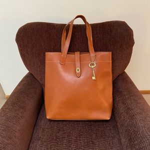 FOSSIL Brown Leather Large Tote